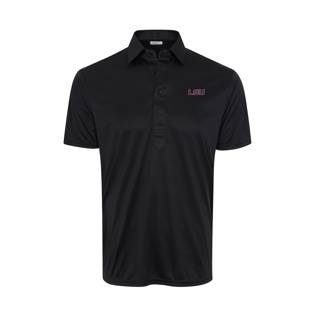 LSU Semi-Spread Collar Polo Black
