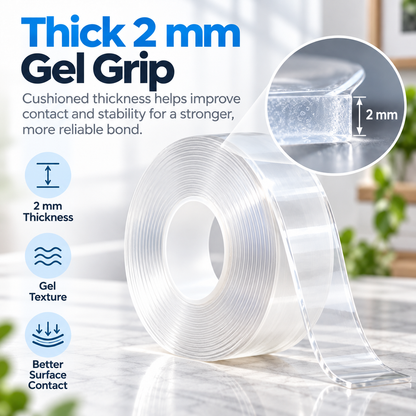 ClearGrip™ – Heavy-Duty Reusable Nano Tape