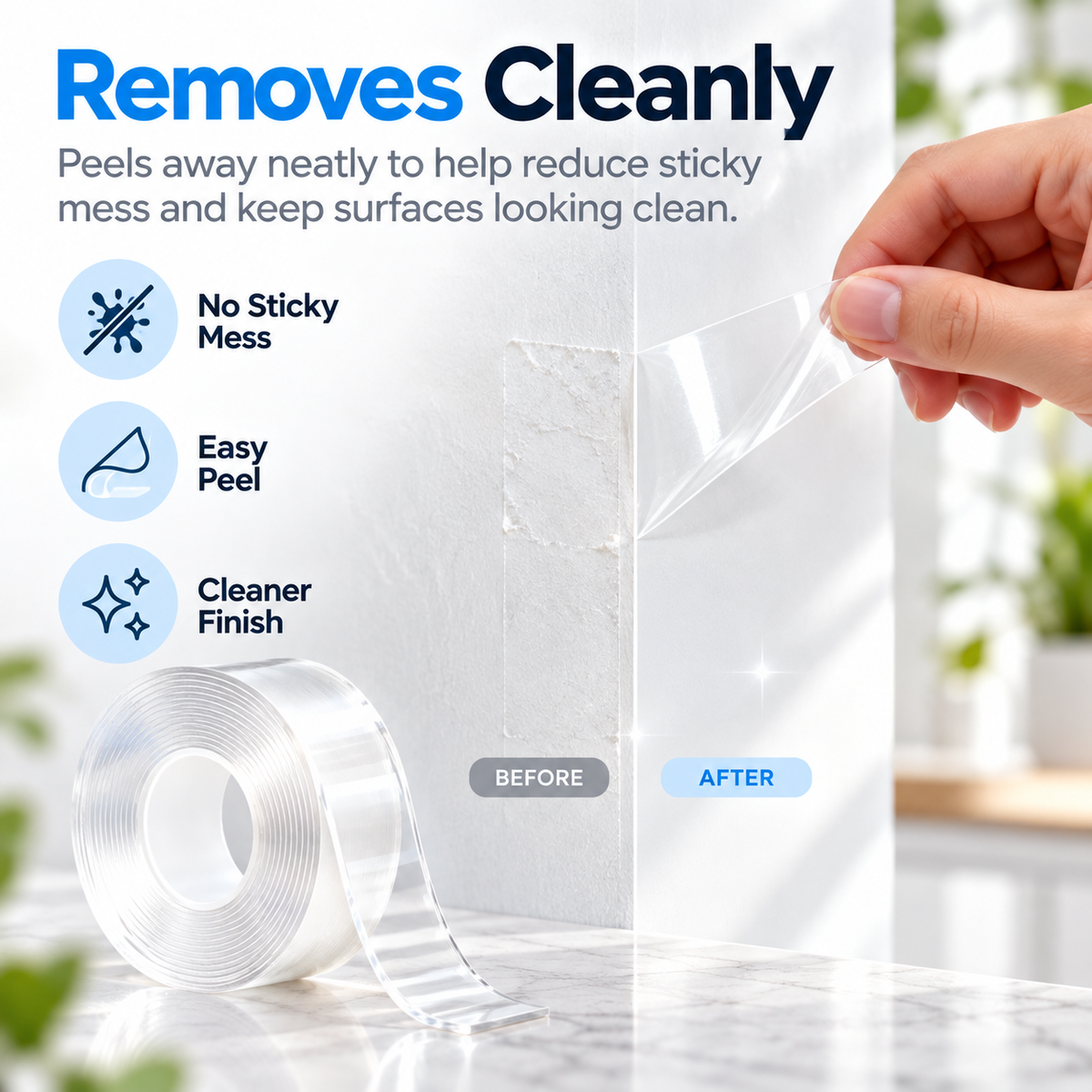 ClearGrip™ – Heavy-Duty Reusable Nano Tape