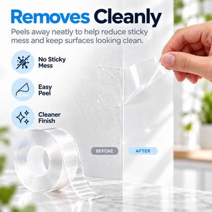 ClearGrip™ – Heavy-Duty Reusable Nano Tape