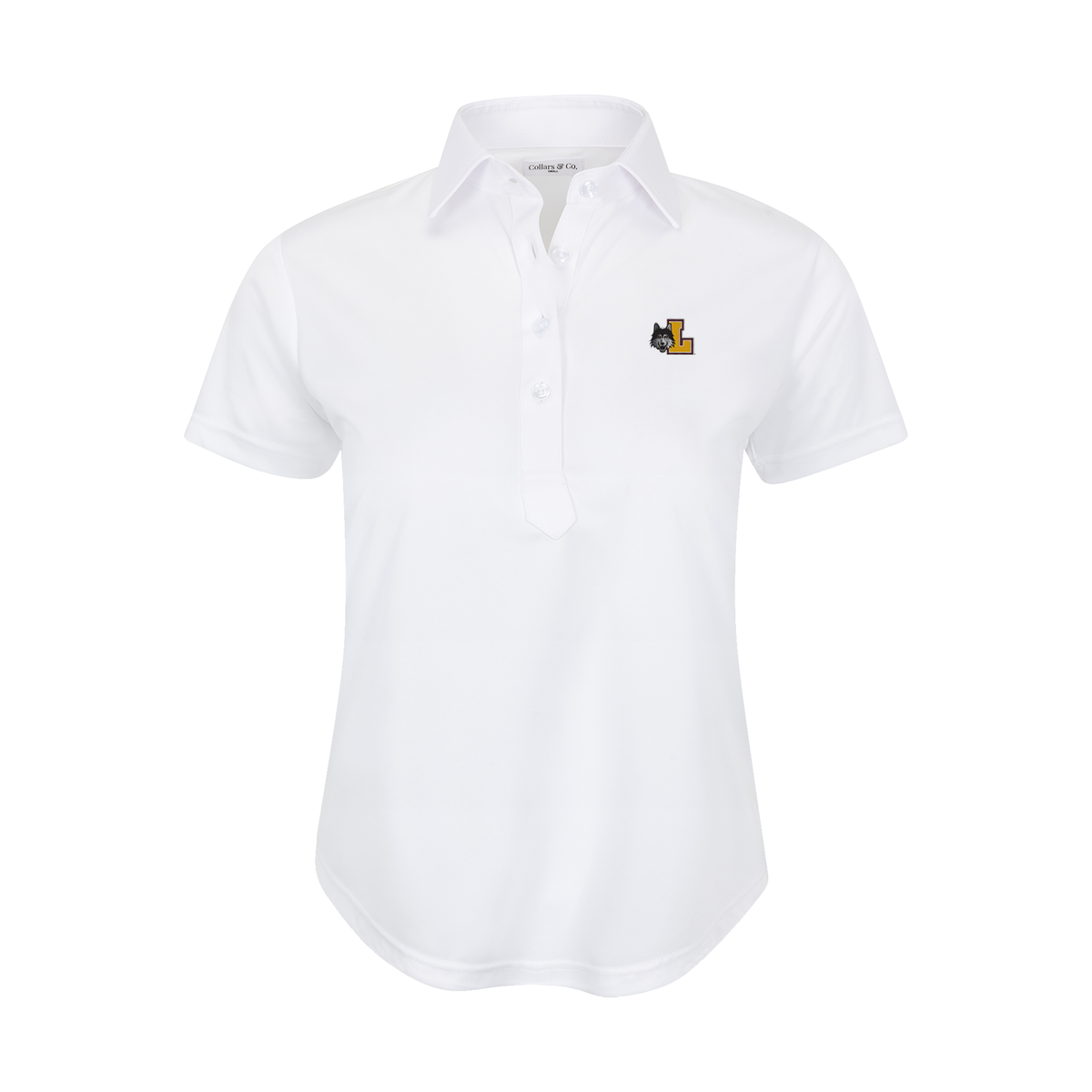 Loyola Chicago Women's Cap Sleeve Semi Spread Polo White